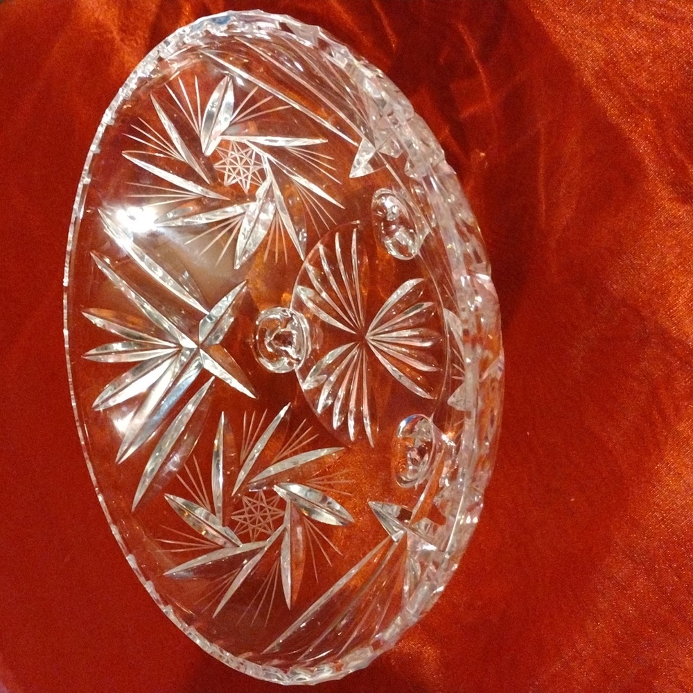 Beautiful,3"X7",Candy Dish,Star Pressed Glass